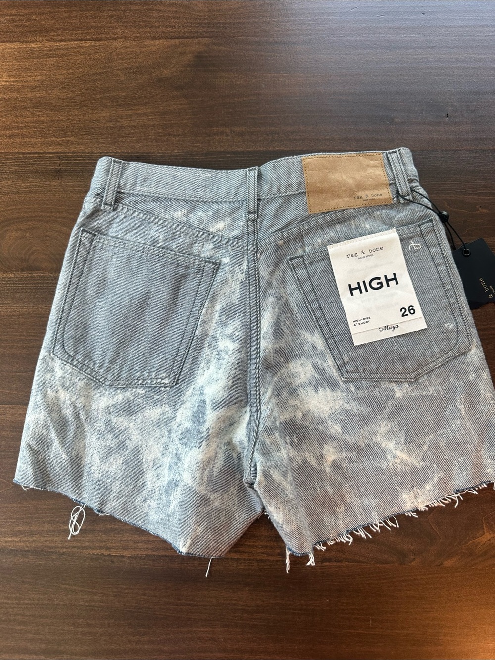 rag & bone Acid-Wash High-Rise Denim Shorts - Picture 3 of 4